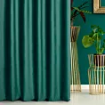 Zasłona szyta na taśmie 5 cm ciemnozielona z miękkiej półmatowej tkaniny welwetowej