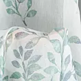 Dekoracja okienna biało, zielona z lekkiej etaminy z nadrukiem gałązek 140x270 cm taśma CLARISSA Design 91