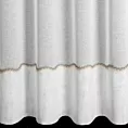 Firana szyta na taśmie 5 cm kremowo popielata z matowej etaminy wykończonej ozdobnym podwinięciem Italissima Eva Minge