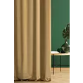 Zasłona szyta na taśmie 5 cm ENYA jasnobrązowa z miękkiej półmatowej tkaniny welwetowej