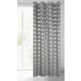 Zasłona welwetowa grafitowa ze srebrnym nadrukiem 140x250 cm przelotka - ACHILL
