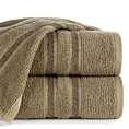 Ręcznik do rąk 30x50 cm bawełniany kolor ciemnobeżowy w kontrastujące pasy 500 g/m2 DINA