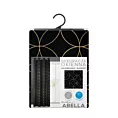 Zasłona czarna ze złotym wzorem geometrycznym 135x250 przelotka - ABELLA