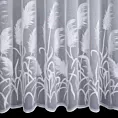 Firana szyta na taśmie 5 cm biała z tkaniny typu ADEN z efektem delikatnego deszczyku, zdobiona oryginalnym haftem Pierre Cardin