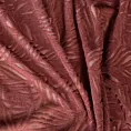 Zasłona ciemnoróżowa z welwetu wytłaczanego w liście 140x250 cm przelotka - OCTAVIA