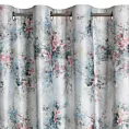 Zasłona welwetowa kremowo, różowa w kwiaty 140x270 cm przelotka - MARISA