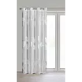 Firana biało, srebrna etamina 140x250 cm przelotka - IDALIA