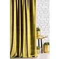 Zasłona szyta na taśmie 5 cm SAFARI oliwkowa z miękkiej welwetowej tkaniny z połyskiem