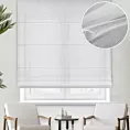 Roleta rzymska biała z matowej tkaniny Aden,wykończona obciążnikiem