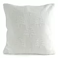 Poszewka na poduszkę 45x45 cm świąteczna kolor biały o plecionej strukturze z mieszanki włókien