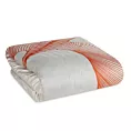 Narzuta welwetowa naturalno, pomarańczowa 220x240 cm z nadrukiem żurawii pikowana metodą hot press LEA Eurofirany Premium