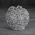 Jabłko figurka ceramiczna PALMERA obsypana drobnymi kryształkami, w stylu glamour