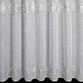 Firana szyta na taśmie fala kremowo popielata z matowej tkaniny z ozdobnym dołem