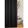 Zasłona szyta na taśmie 5 cm czarna o naturalnym, luźnym splocie w stylu eko