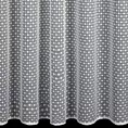 Firana biała z drobnym wzorem geometrycznym 140x270 cm taśma ALAYA