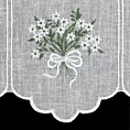 Tkanina firanowa zazdrostka zdobiona haftem drobnych kwiatuszków