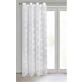 Firana biała z nadrukiem palmowych liści 140x260 cm przelotka - JESSI