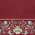 Obrus czerwono, zielony 140x180 cm gobelinowy zdobiony żakardowym wzorem drzewka - kolekcja AMAROSA
