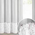 Firana biała z siateczki zdobiona aplikacją 3D w róże 140x250 cm przelotka - ROSES3 - Eva Minge