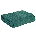 Koc akrylowy 130x170 cm ciemnozielony z dzianiny z warkoczami AKRYL 2 Eurofirany Premium