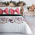 Pościel świąteczna 140x200 cm z mikrowłókna kolor biały, różowy RIBENO