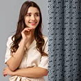 Zasłona grafitowo, szara ze srebrnym wzorem z matowej tkaniny 140x250 cm przelotka - JULIET - Design 91
