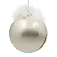 Szklana bombka choinkowa z piórami