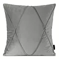 Poszewka na poduszkę 45x45 cm welwetowa srebrna z geometrycznym przeszywanym wzorem NALA 1 Eurofirany Premium