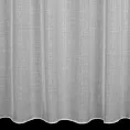 Tkanina firanowa matowa, półprzezroczysta z błyszczącymi pionowymi paseczkami, wykończona szwem obciążającym
