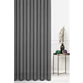 Firana szyta na taśmie 5 cm czarna z połyskującej siateczki z moherową nicią, wykończona obciążnikiem
