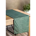 Bieżnik na stół ciemnomiętowo, złocisty 35x180 cm welwetowy BLINK 15 z liśćmi lilii wodnej