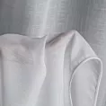 Firana szyta na taśmie fala LINEN2 biała z gładkiej matowej etaminy o naturalnym splocie, wykończona obciąznikiem