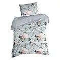 Pościel 140x200 cm bawełna ranforce kolor szary, stalowy z motywem kwiatów ROSITA