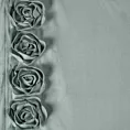Zasłona miętowa z welwetu zdobiona aplikacją 3D róż 140x270 cm taśma - ROSES Eva Minge