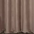 Zasłona szyta na taśmie 5 cm jasnobrązowa z gładkiego, matowego welwetu