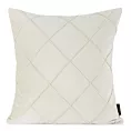 Poszewka na poduszkę 45x45 cm welwetowa kremowa z geometrycznym przeszywanym wzorem NALA Eurofirany Premium