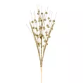 Zimowa gałązka dekoracyjna obsypana złotym brokatem