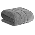 Ręcznik kąpielowy 70x140 cm bawełniany kolor stalowy z kontrastującymi paseczkami 500 g/m2 SIBEL