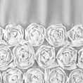 Firana biała z szyfonu zdobiona aplikacją 3D w róże 350x250 cm przelotka - ROSES - Eva Minge