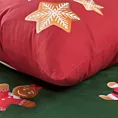 Pościel świąteczna 220x200 z mikrowłókna kolor czerwony, zielony  z motywem pierników GINGER 2