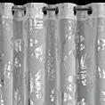 Firana biało, srebrna z etaminy z motywem roślinnym 140x250 cm przelotki - DELIA
