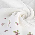 Ręcznik kąpielowy 70x140 cm bawełniany kolor kremowy zdobiony haftem różyczek DALIA