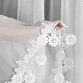 Zazdrostka biała z szyfonu zdobiona haftowaną aplikacją 30x150 cm taśma - LILI