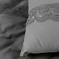Pościel 160x200 cm z bawełny renforce kolor stalowy zdobiona elegancką koronką LANA1 Eurofirany Premium