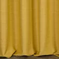 Zasłona szyta na taśmie 5 cm musztardowa z miękkiej tkaniny o naturalnym splocie w stylu ekologicznym
