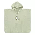 Ponczo kąpielowe dziecięce 60x120 cm bawełniane kolor miętowy z aplikacją misia 310 g/m2 BABY 74
