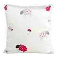 Poszewka na poduszkę 45x45 cm welwetowa, biało różowa z motywem baranków KIDS 3 DESIGN 91