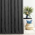 Zasłona szyta na taśmie 5 cm grafitowa z miękkiej matowej tkaniny szenilowej o naturalnym splocie
