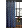 Zasłona welwetowa granatowo, szampańska z motywem roślinnym 140x250 cm przelotka - GOJA - Pierre Cardin