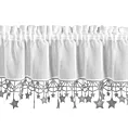 Zazdrostka biało, srebrna z etaminy zdobiona świątecznymi gwiazdkami 150x30 cm tunel - XMAS